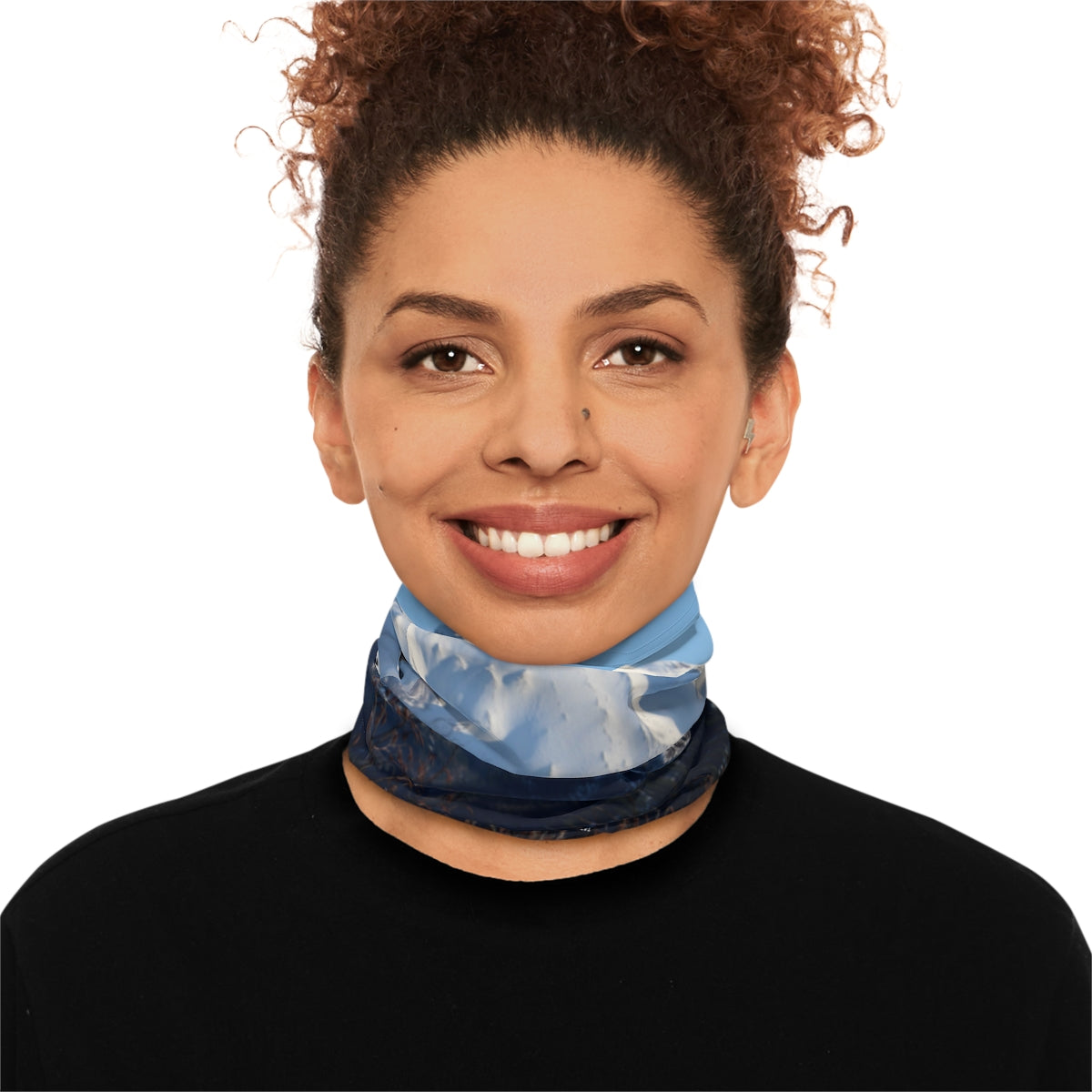 Stylish Multifunctional Blue and White Neck Gaiter Scarf