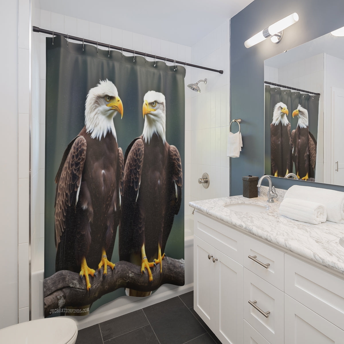 Majestic Bald Eagles Wildlife Art Shower Curtain