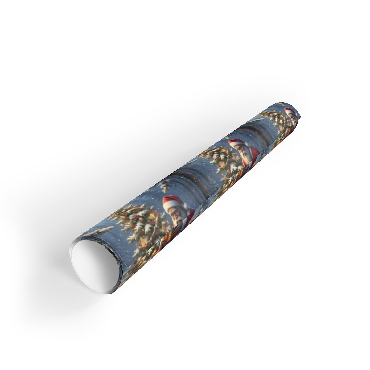 Santa with Christmas Tree Wrapping Paper Roll