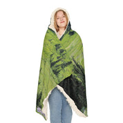 Cozy Green Forest Print Hooded Blanket Cloak Shuttle