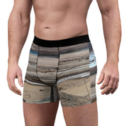 Men's boxer briefs with a natural landscape print.
