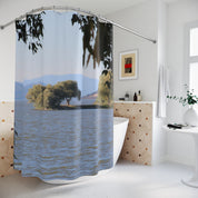 Scenic Lakeside View Shower Curtain for Bathroom Decor