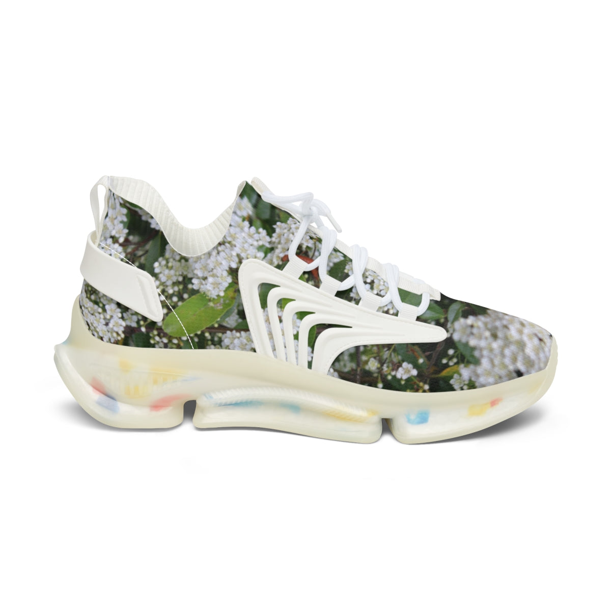 Vibrant Floral Pattern High-Top Athletic Footwear
