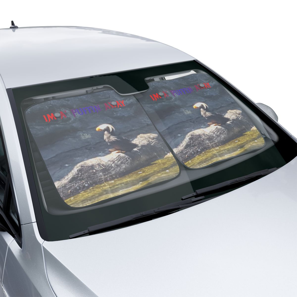 Ima Puffin Along Unique Sunshade Car Accessory