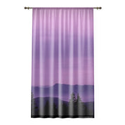 Purple Mountain Window Curtain, Forest View Drapes, Aesthetic Home Decor, Nature Inspired Curtain, Scenic Window Covering, Room Accent