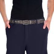 Stylish Black Belt with Classic Metal Buckle Accessory