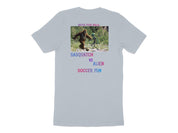 Sasquatch vs Alien Soccer Fun Graphic Tee