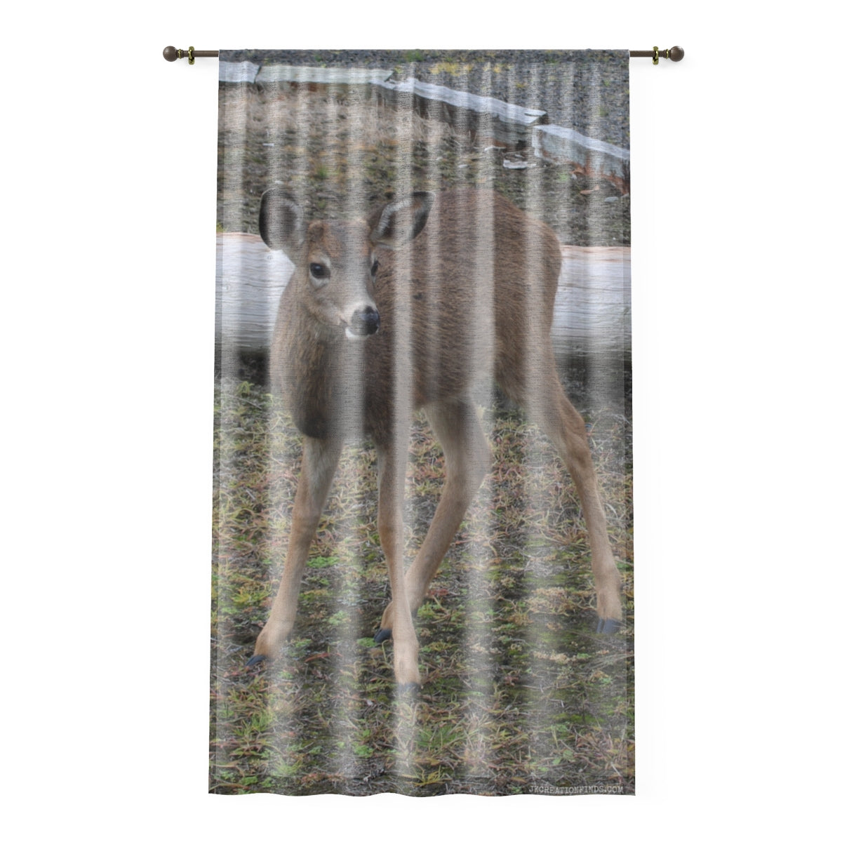 Adorable Deer Printed Sheer Curtain for Home Decor