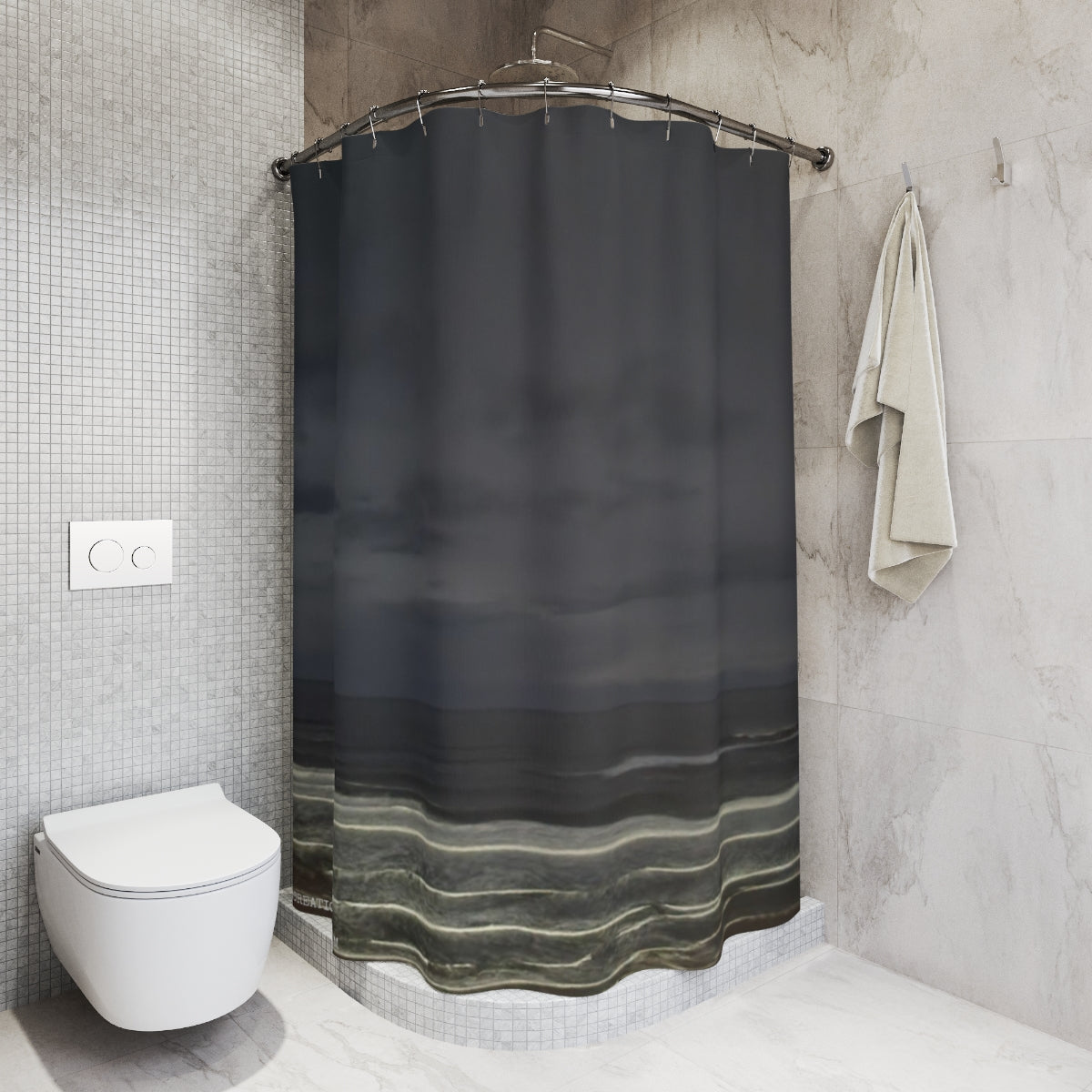 Modern Ocean-Inspired Shower Curtain for Stylish Bathrooms