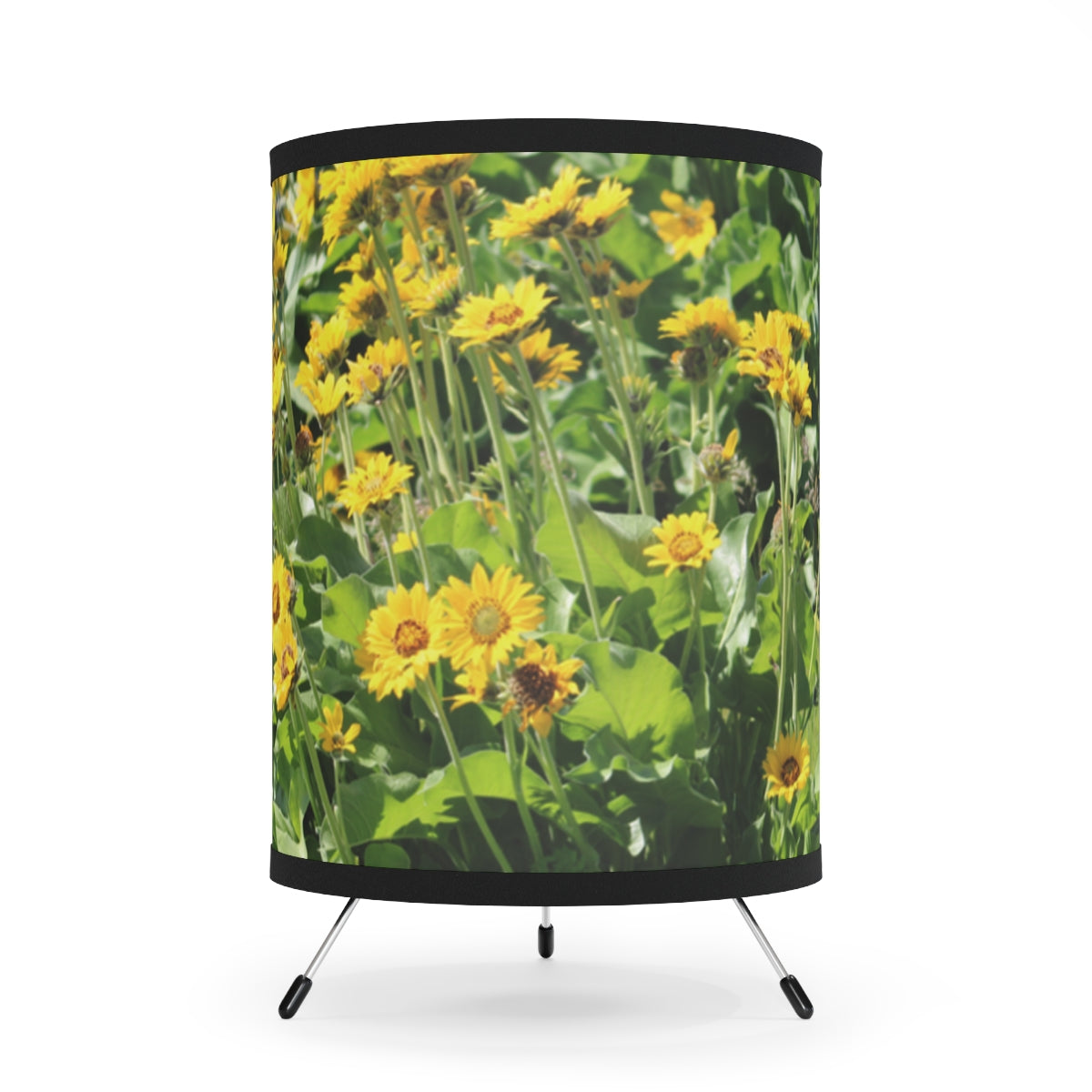 Bright Yellow Floral Print Spring Blossom Lamp