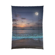 Moonlit Ocean Scene at Sunset Cozy Comforter