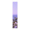 Lavender scarf with seascape and green leaves.
