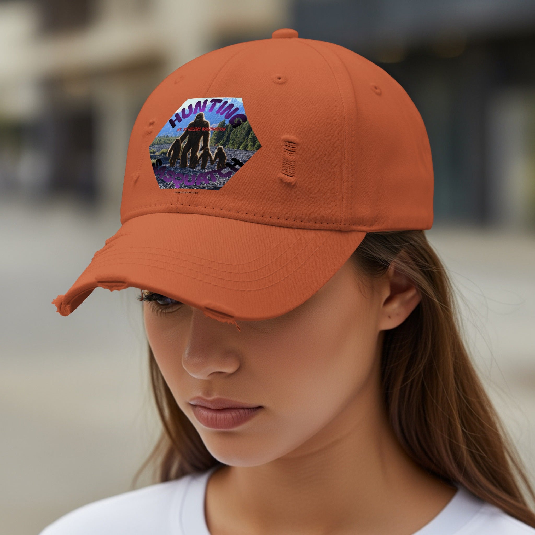 Hunting Scene Graphic Distressed Look Cap product type
