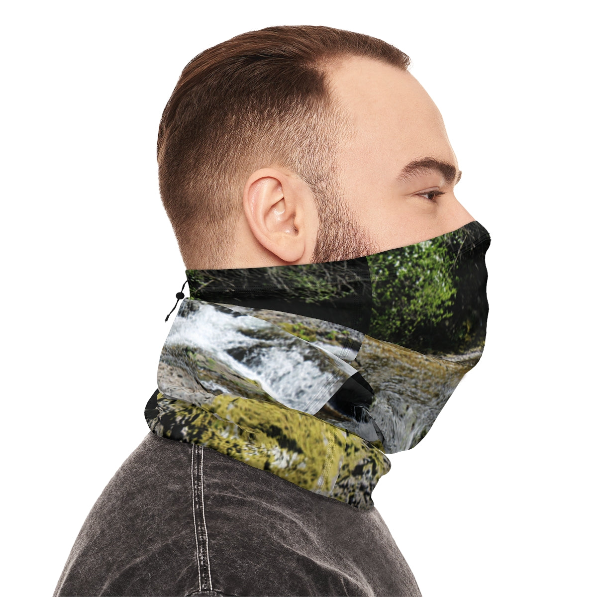 Scenic Waters and Greenery Design Neck Gaiter
