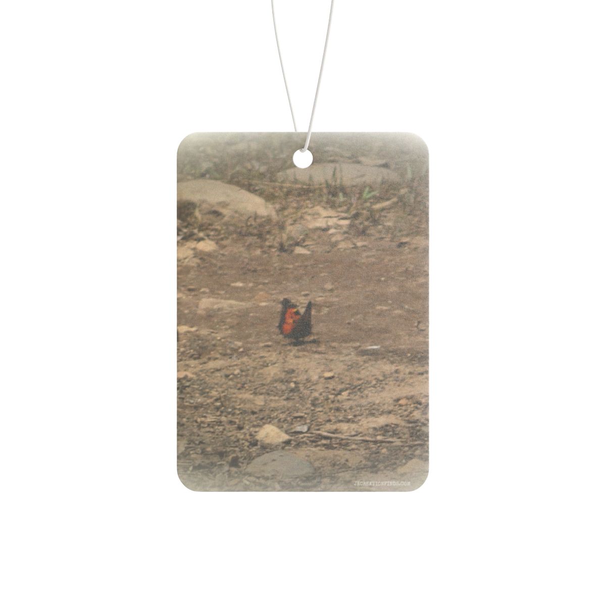 Beautiful Red and Black Bird on Forest Floor Air Freshener