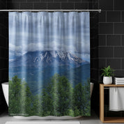 Majestic Snow-Capped Mountain Range Shower Curtain