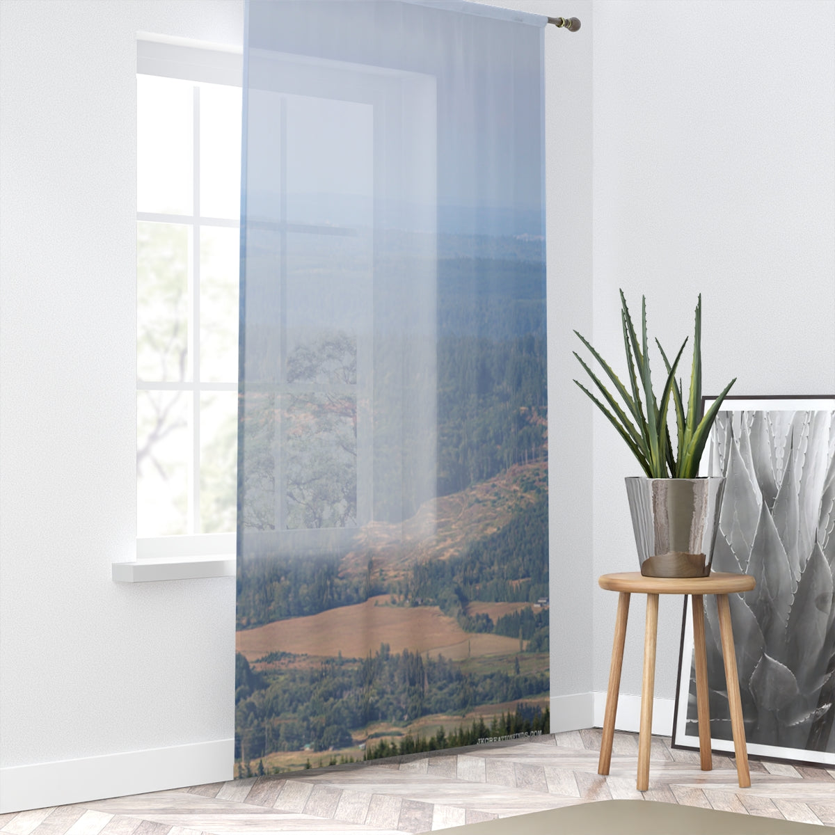 Aerial View Window Curtain, Forest Canopy, Mountains, Nature Inspired Decor, Landscape Curtains, Scenic Window Treatment, Greenery Window