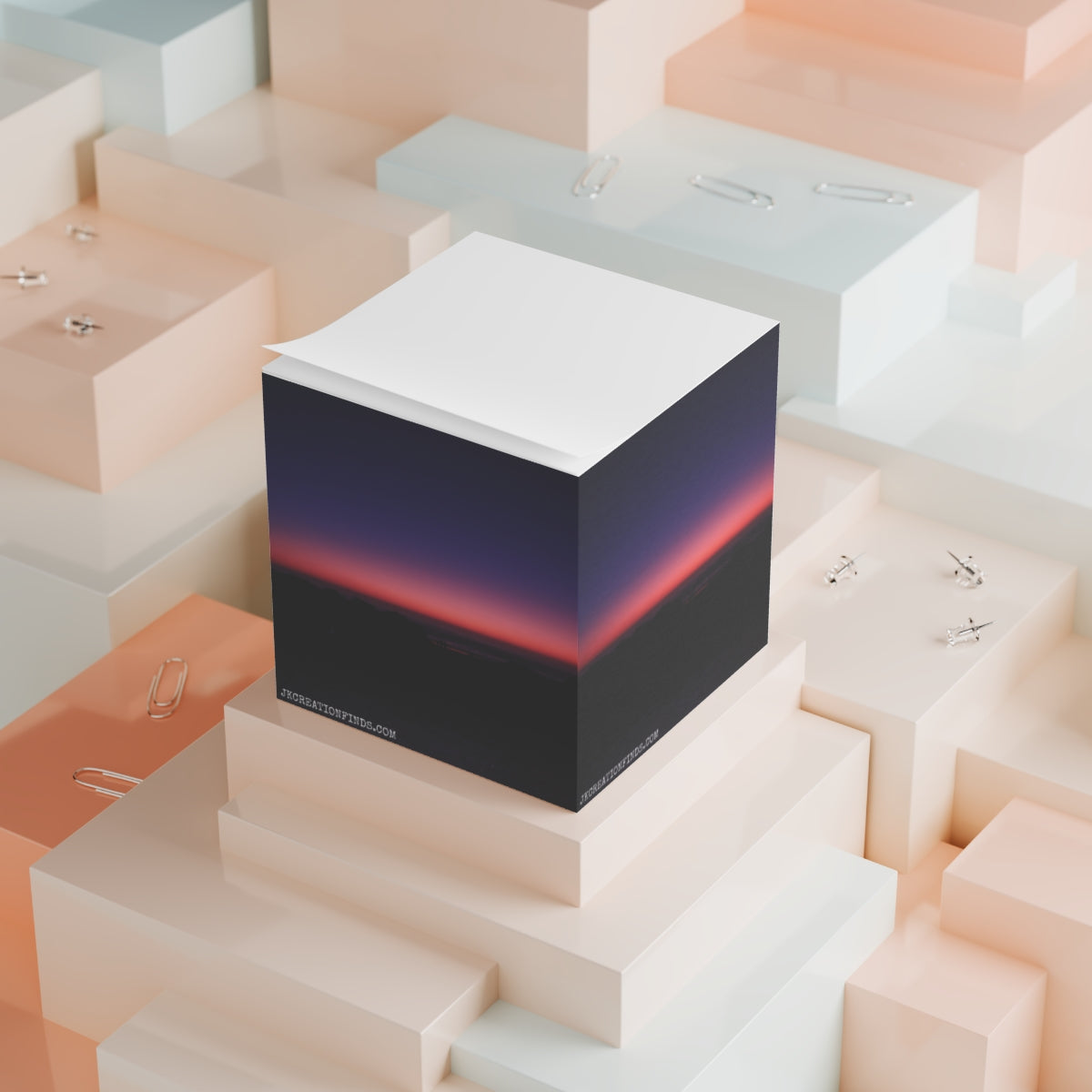 Stunning Sunset Gradient on Modern Cube Decor