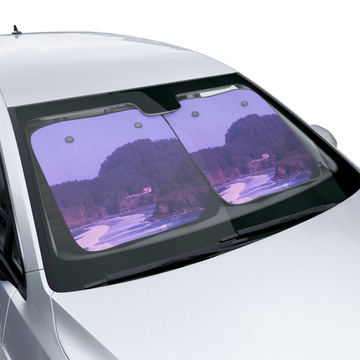 Scenic Coastal View Car Windshield Sunshade Accessory