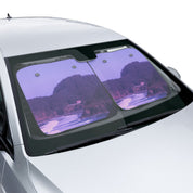 Scenic Coastal View Car Windshield Sunshade Accessory