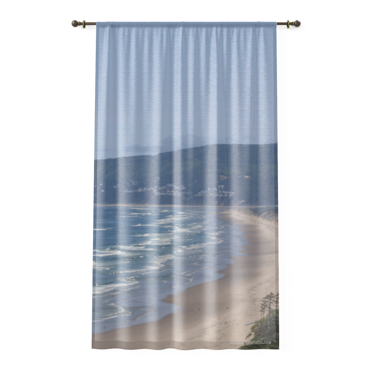 Ocean View Window Curtains, Coastal Decor Curtains, Beach Scene Home Decor, Coastal Living Room Decor, Beach House Window Treatments