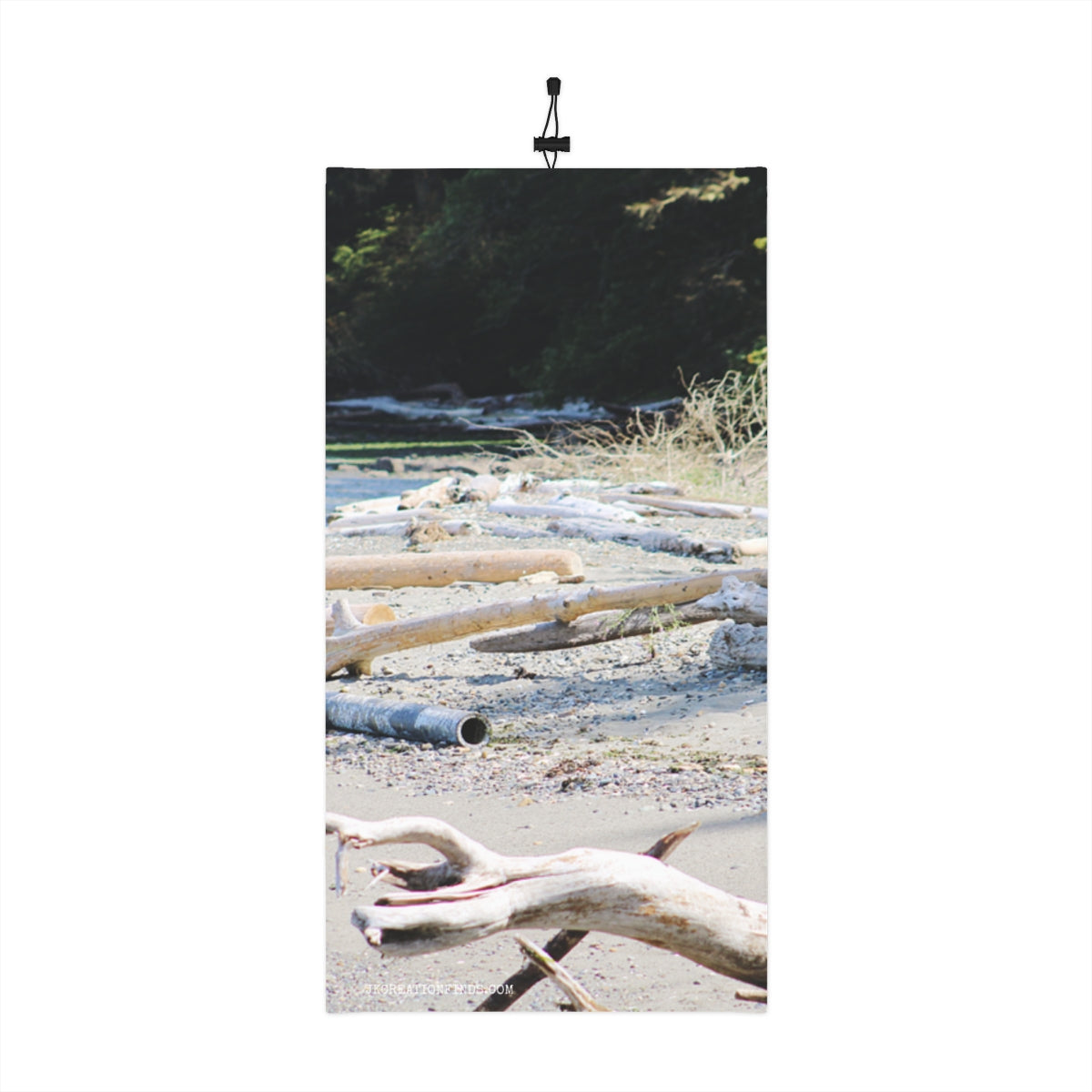 Driftwood and Beach Scene Print Towel