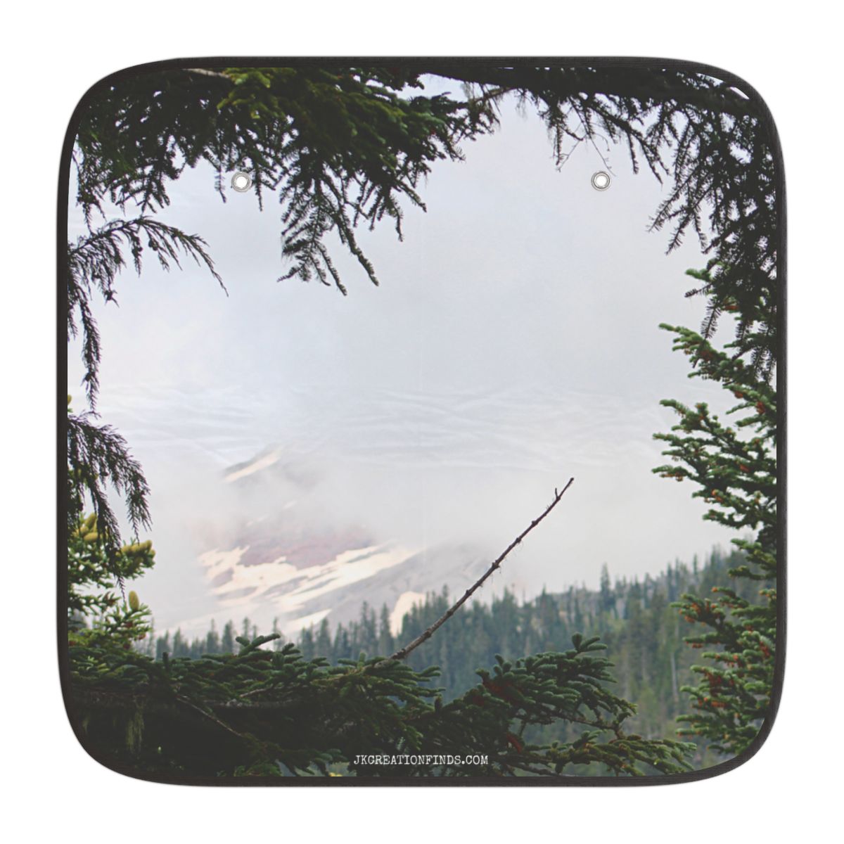 Scenic Mountain View Through Trees car sunshade