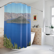 Stunning Scenic Lake Island Shower Curtain Decor