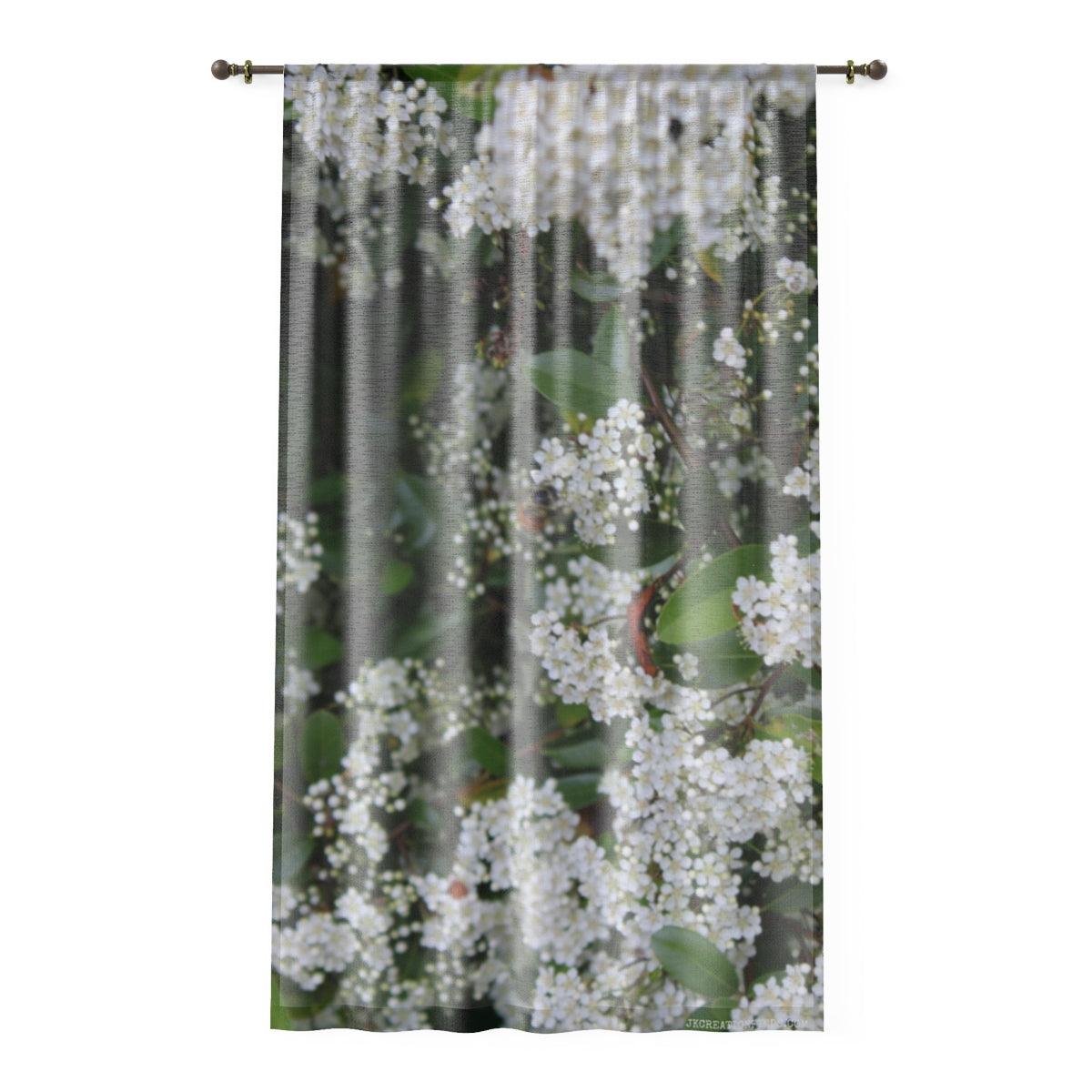 Beautiful White Blossoms Pattern Shower Curtain
