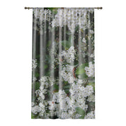 Beautiful White Blossoms Pattern Shower Curtain