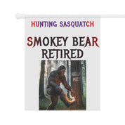 Hunting Sasquatch Smokey Bear Retired Flag Banner