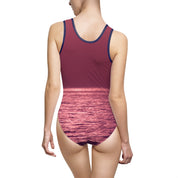 Purple and Pink Sunset Print Swimsuit Product