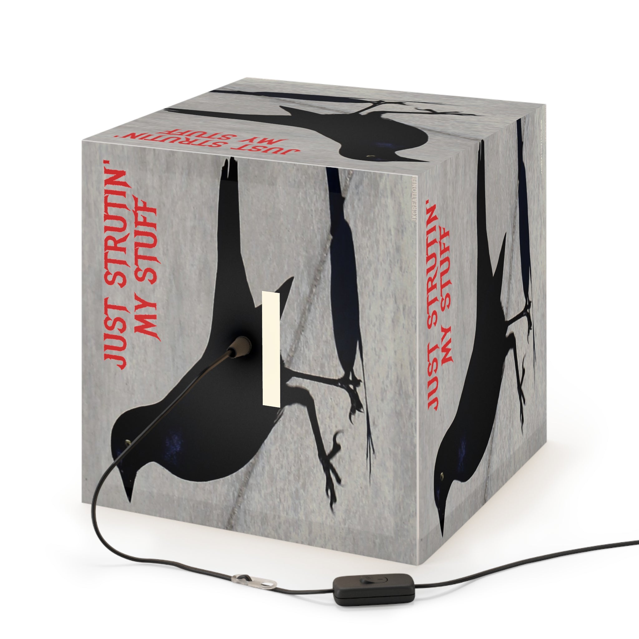 Just Strutin My Stuff Bird Silhouette Lit Cube product type