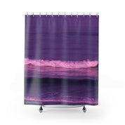 Vibrant Purple Ocean Waves Graphic Shower Curtain