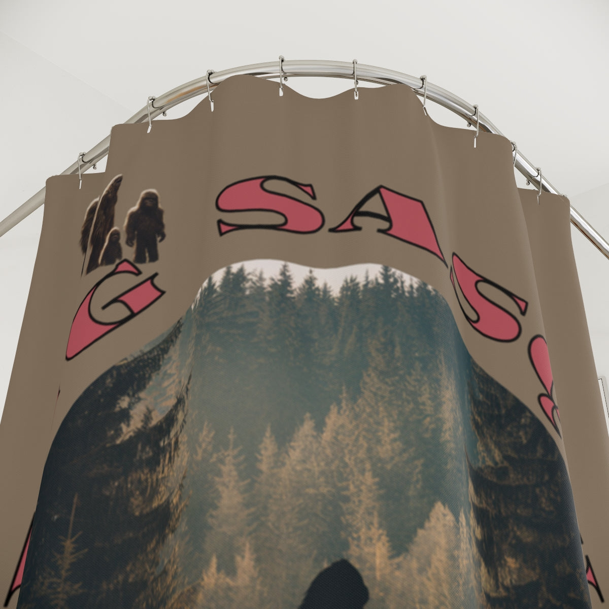 Big Sasquatch Forest Curtain for Bathroom Decor