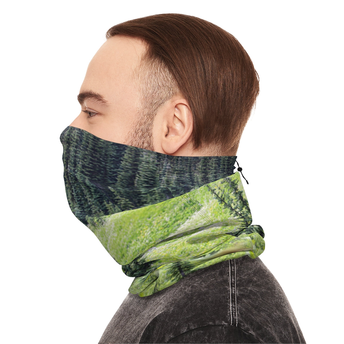 Scenic Forest Print Neck Gaiter for Outdoor Activities