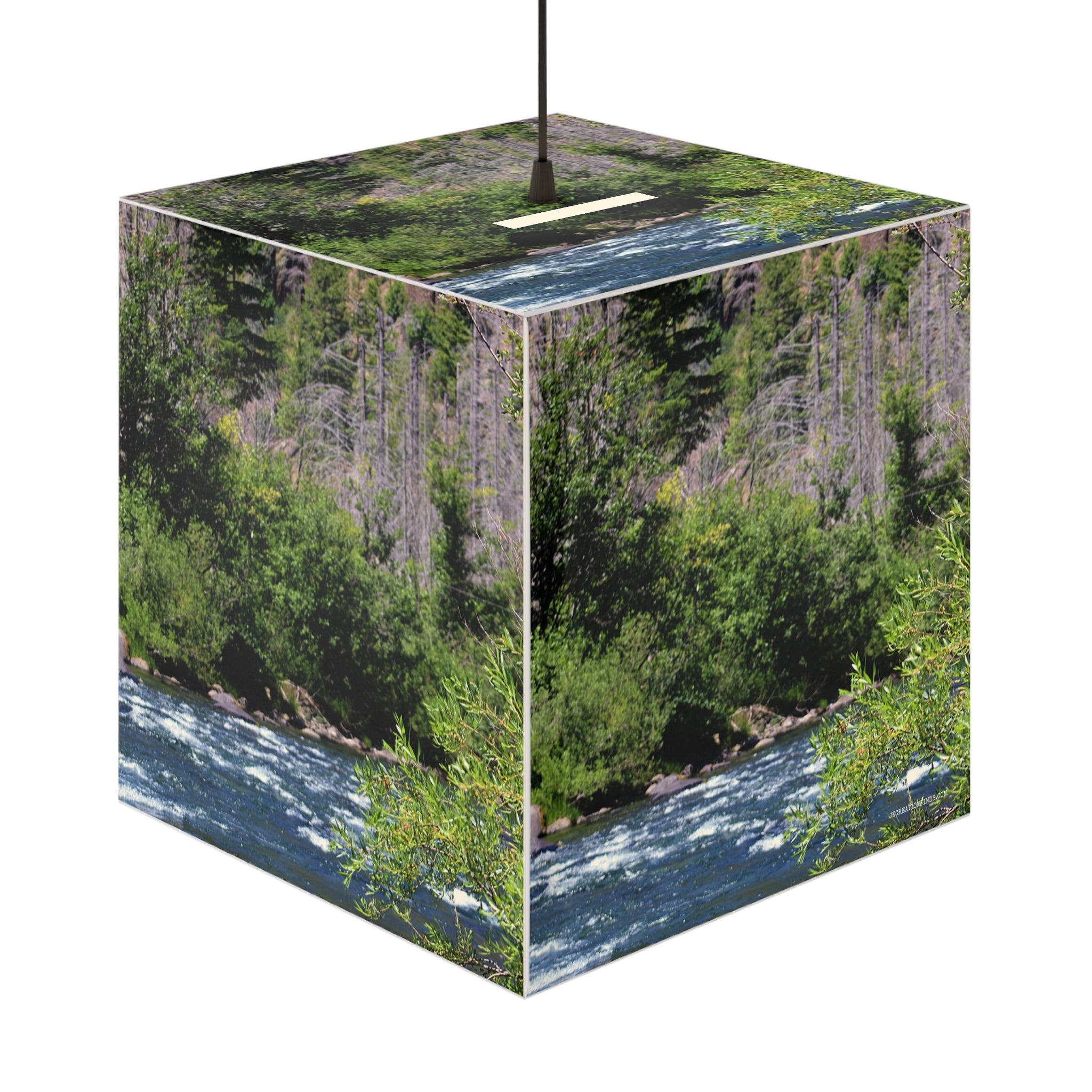 River Rapids Forest Mountain Scenery Cube product type