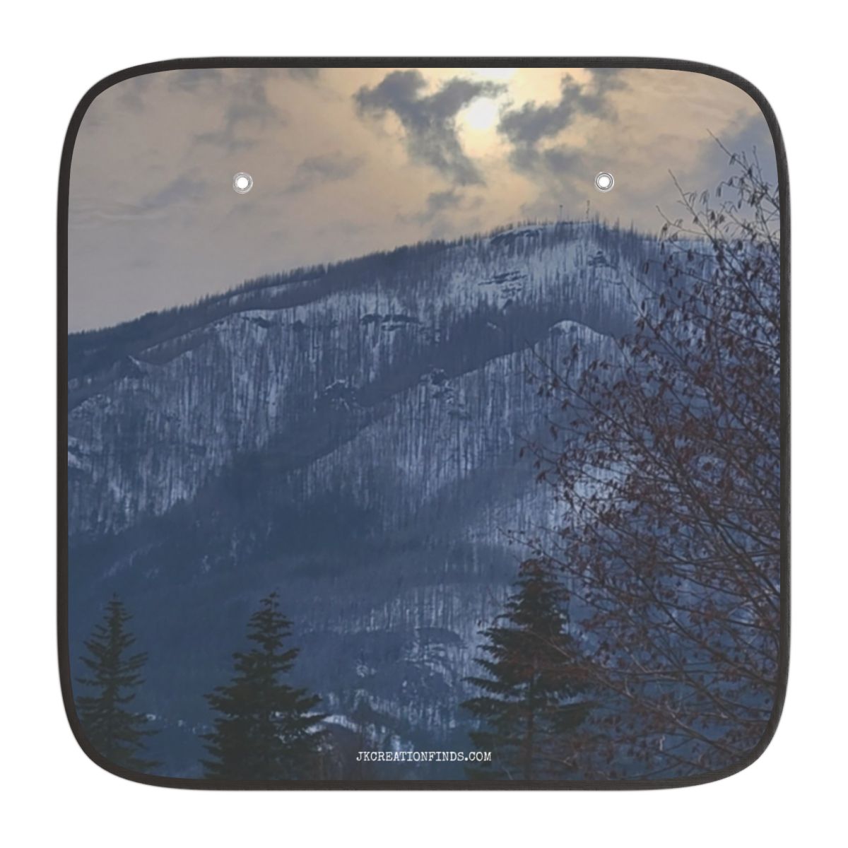 Majestic Snowy Mountain Scene Printed Car Sunshade