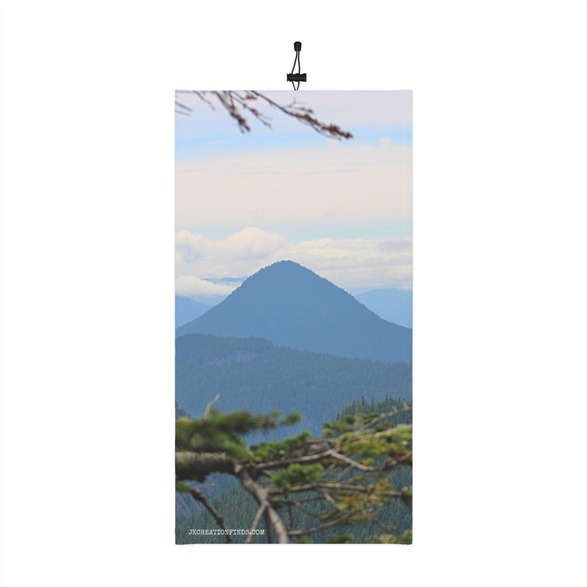 Scenic Mountain View with Branches Wall Art Decor