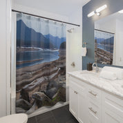 Breathtaking Mountain Lake Scenic Shower Curtain Decor