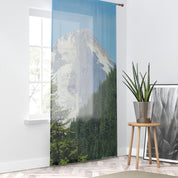 Mount Hood Window Curtain, Scenic Landscape Drapes, Mountain View Home Decor, Nature Inspired Curtain Panel, Forest Scene Window Treatment