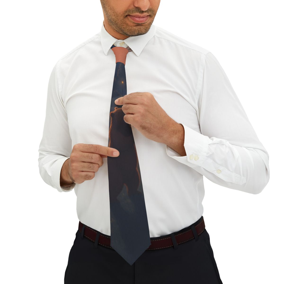 Stylish Bear Design Tie for Business and Formal Events