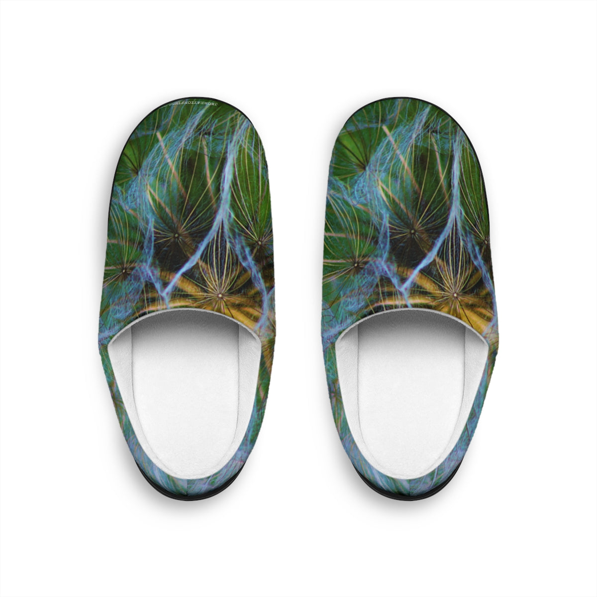 Green and Blue Nature-Inspired Slip-On Shoes