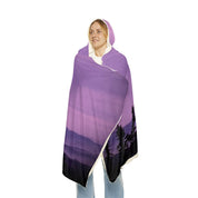 Cozy Hooded Blanket with Mountain Scene Design