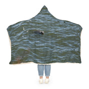 Cute Seal Swimming in Ocean Print Hooded Blanket