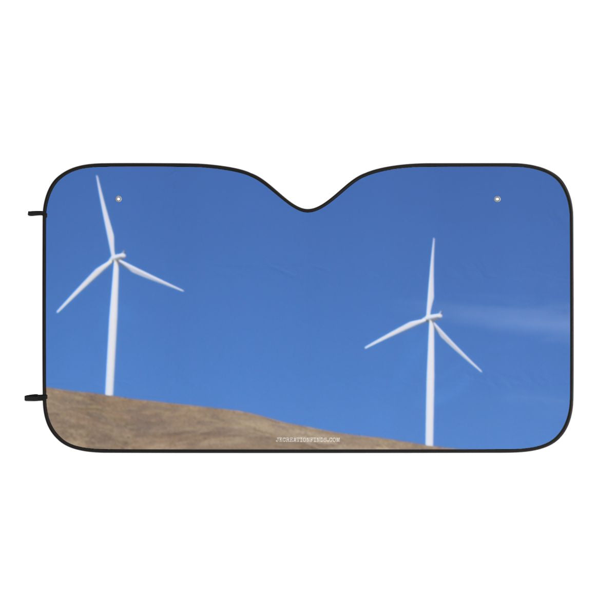 Wind Turbine Scene Car Sunshade for Eco Lovers