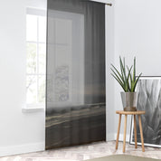 Coastal Landscape Print Sheer Curtain for Home Decor