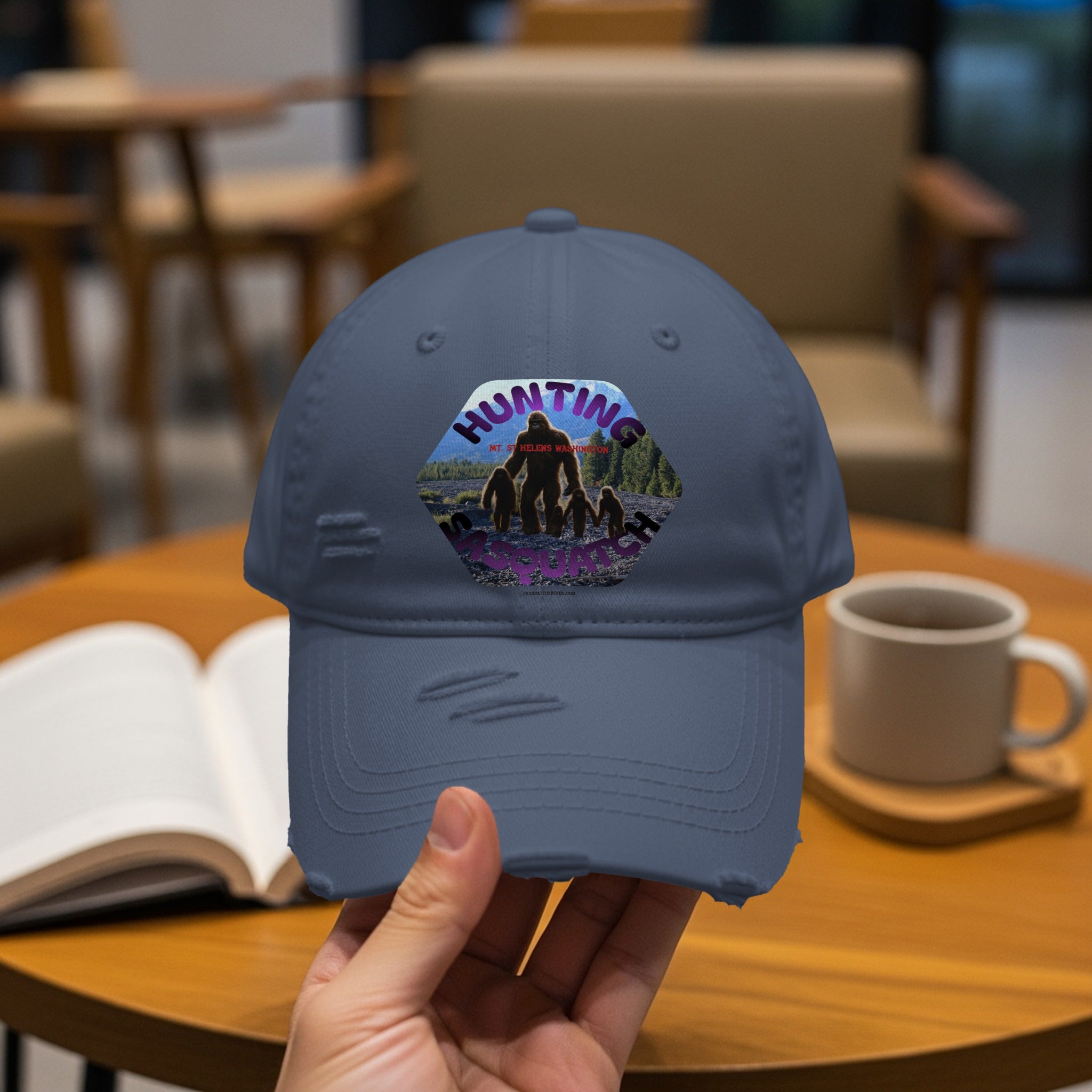 Hunting Adventure Bigfoot Embroidered Blue Hat product