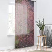 Pink Abstract Pattern Sheer Window Curtain Panel