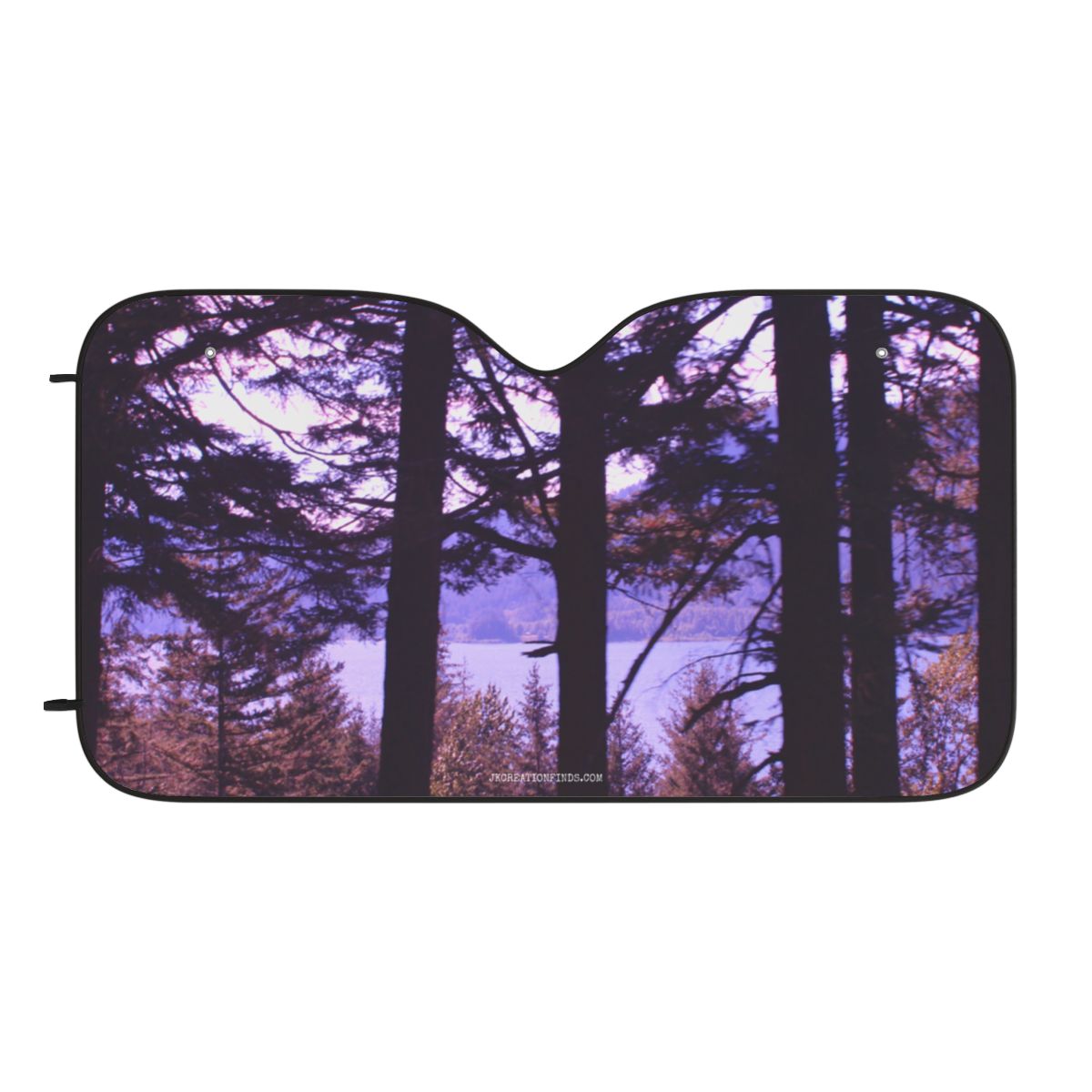 Scenic Forest and Lake View Car Sun Shade Accessory